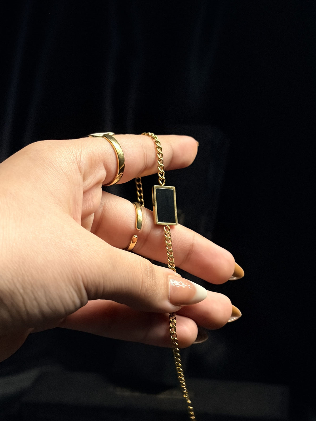 Black Crystal Bar Bracelet