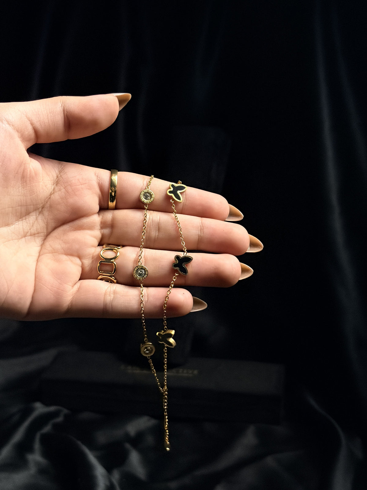 Butterfly Double Chain Bracelet